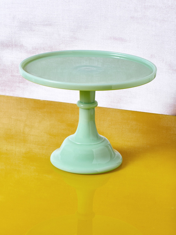 Mosser Glass Milk Glass Cake Stand - Blue 