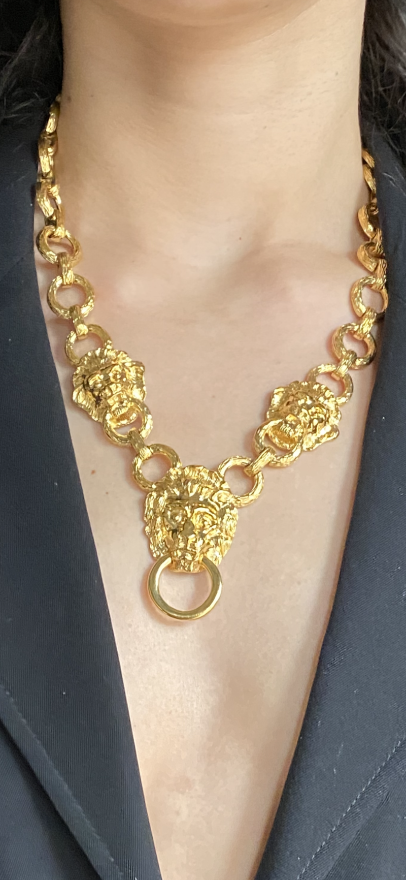  Vintage Doorknocker Necklace - Gold Tone 