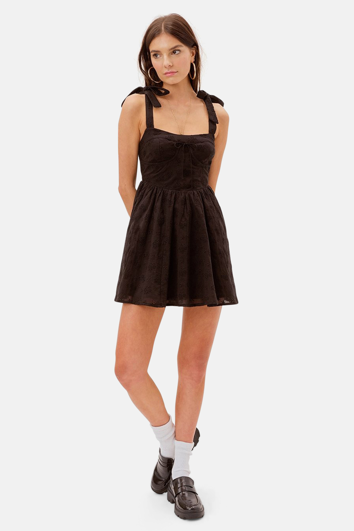Women's For Love & Lemons Marla Mini Dress - Black | Garmentory