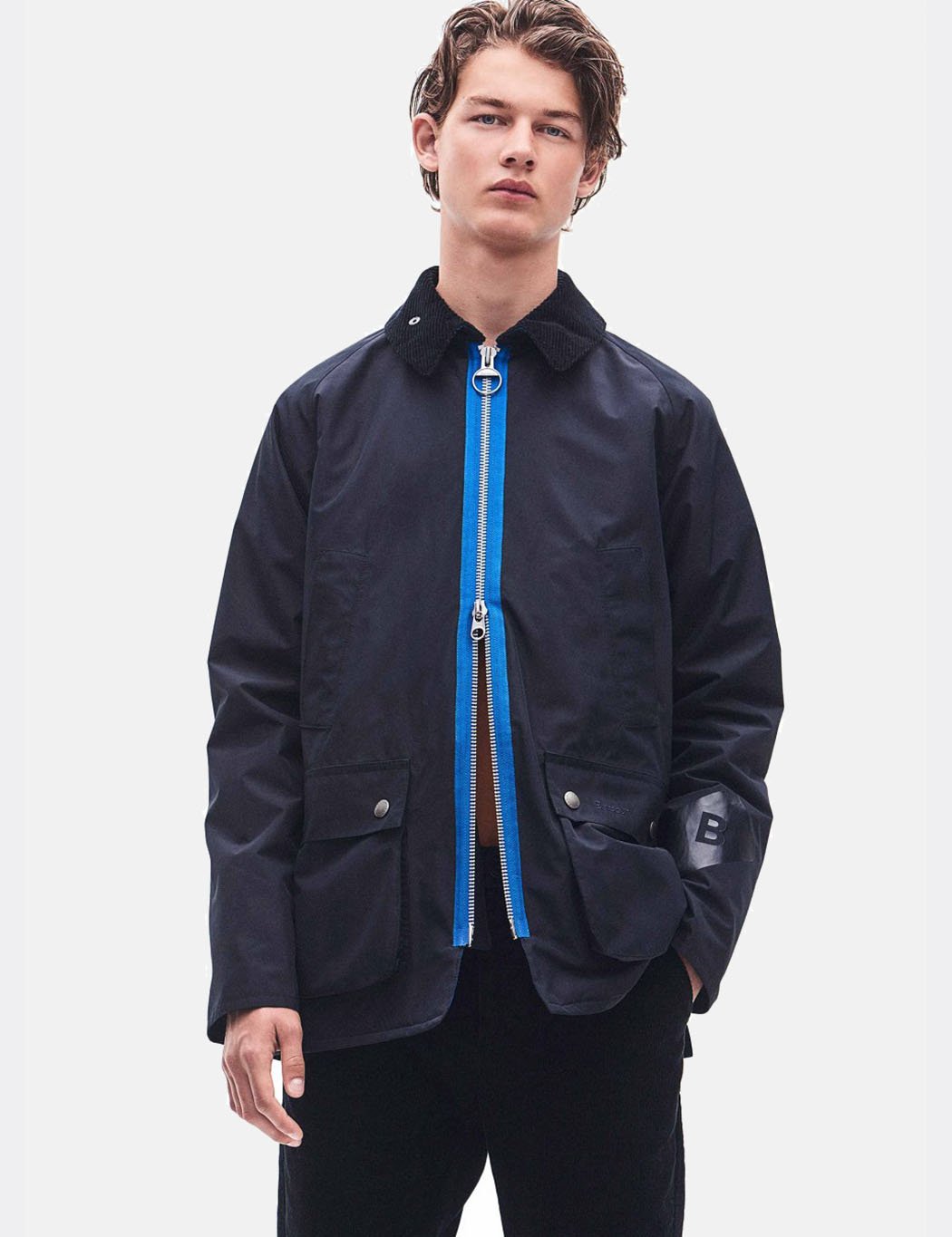 Barbour x Wood Wood Kilde Wax Jacket - Navy Blue | Garmentory