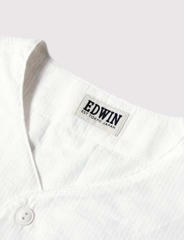 Edwin French Seersucker Baseball Shirt - White | Garmentory