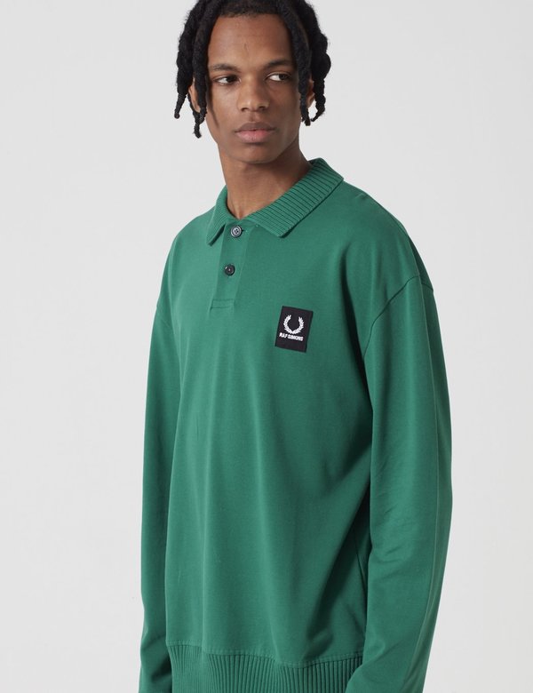 Fred Perry x Raf Simons Long Sleeve Shirt - Green | Garmentory