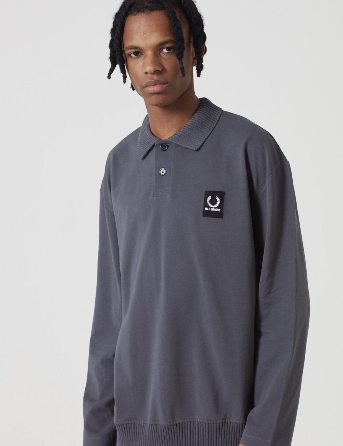 Fred Perry x Raf Simons Pique Shirt - Grey | Garmentory
