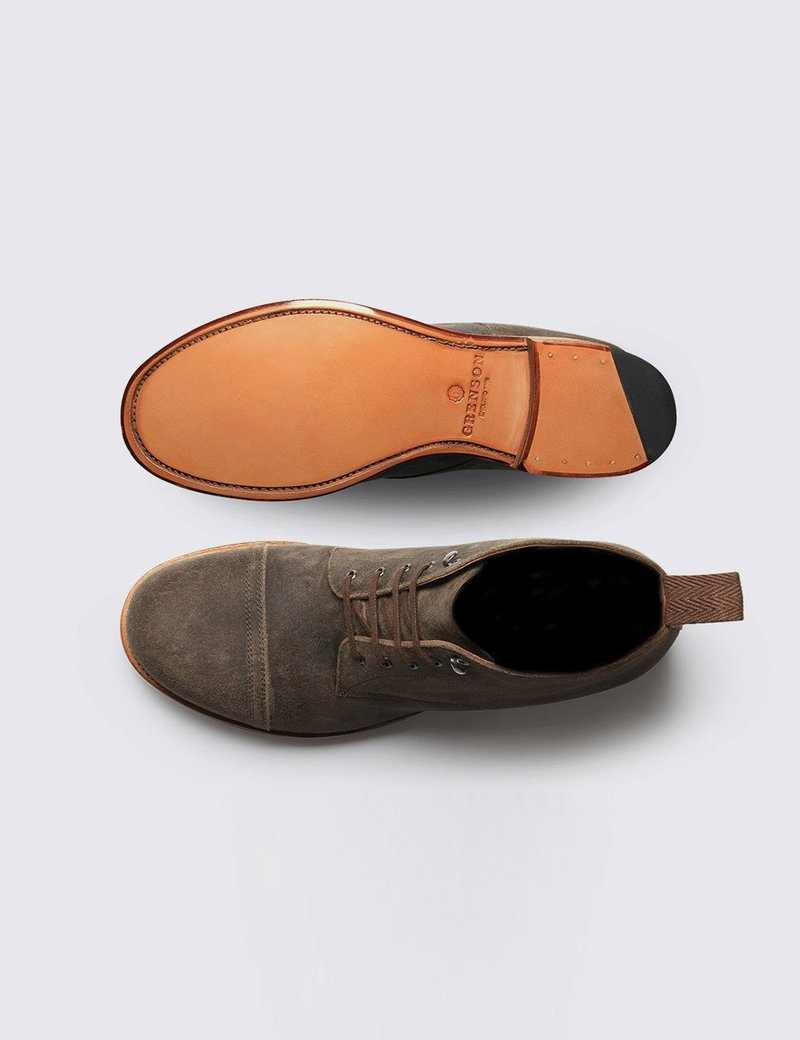 Grenson Ryan Vintage Suede Boot Dark Brown Garmentory