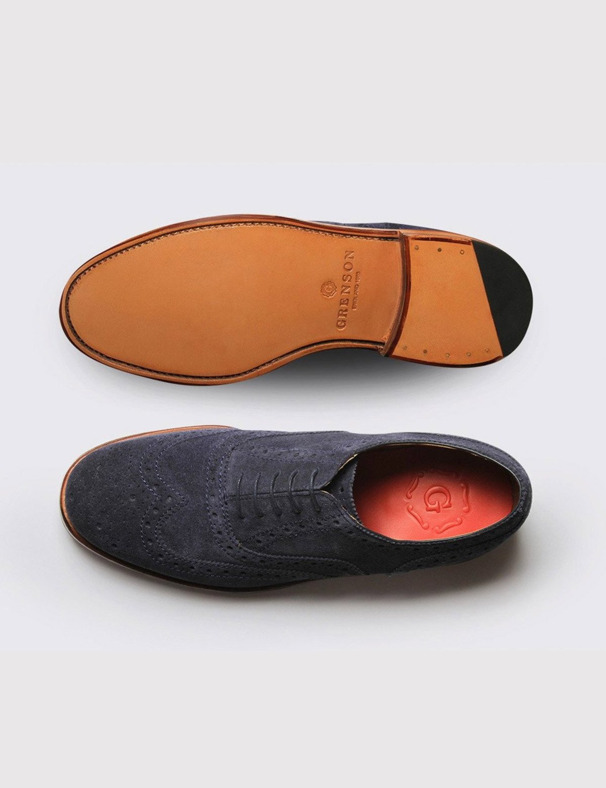 Grenson Stanley Suede Shoes - Navy Suede | Garmentory