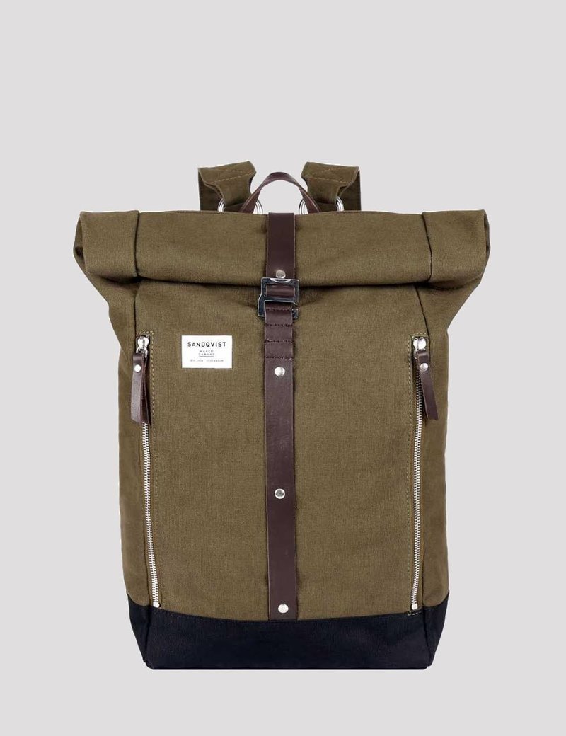Sandqvist Rolf Rolltop Backpack (Canvas) Waxed Olive