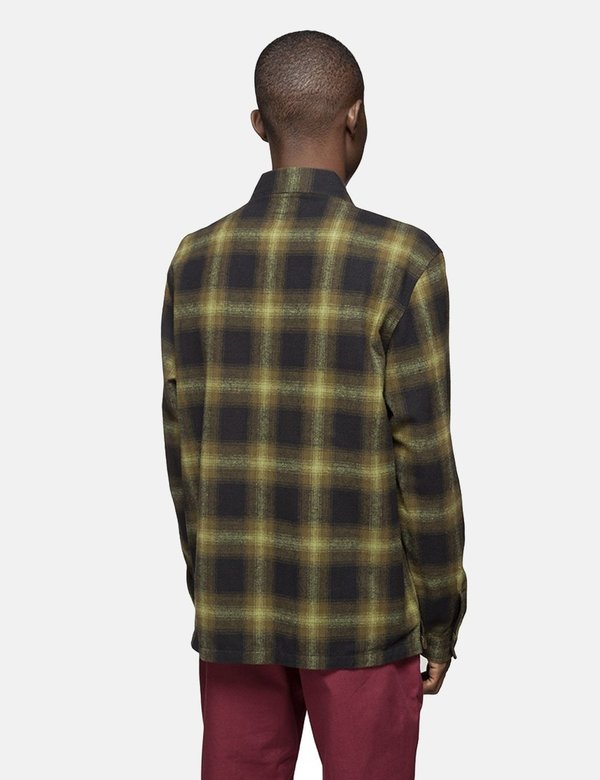 Stussy Zip Up Shadow Plaid Long Sleeve Shirt - Green | Garmentory