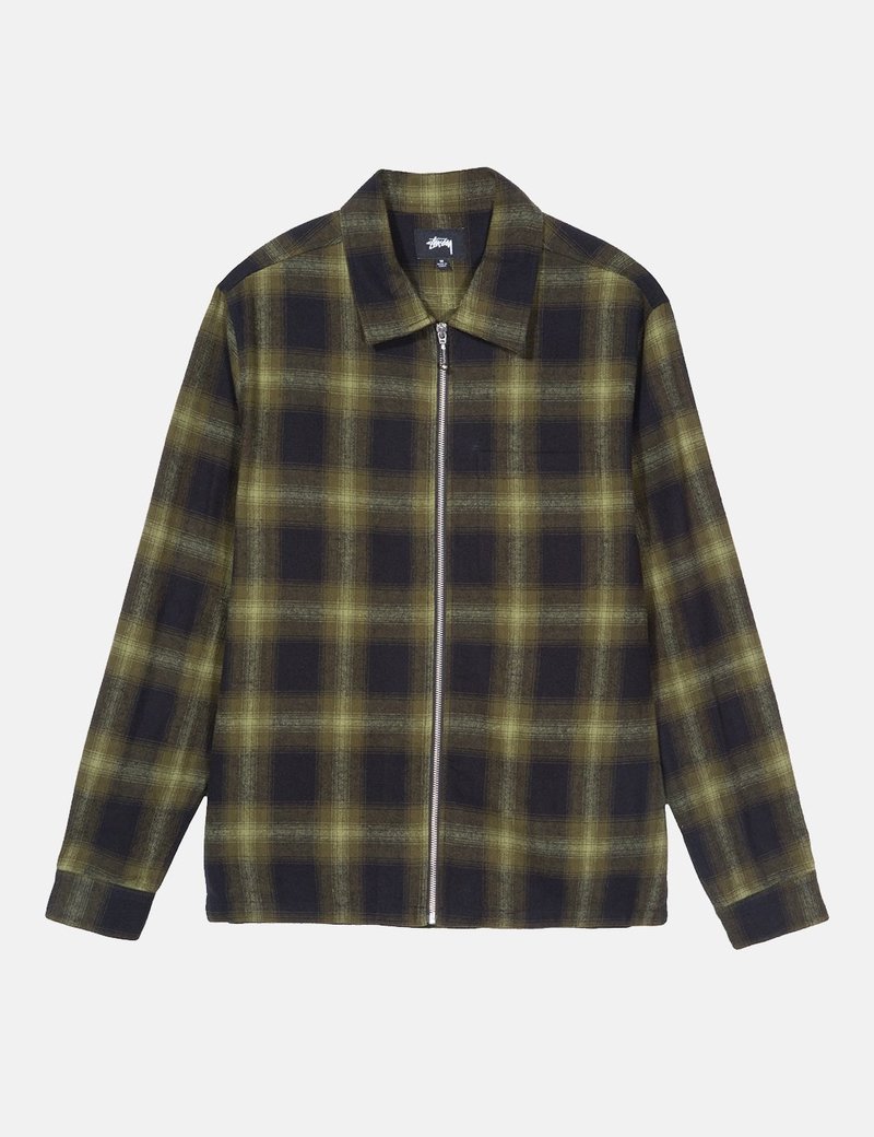 Stussy Zip Up Shadow Plaid オンブレ　シャツ　チェック Stussy Shadow Plaid Zip Shirt | italist