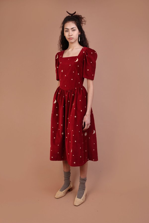 Meadows Caster Dress - Red Velvet