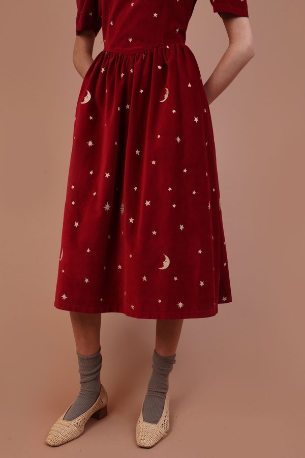 Meadows Caster Dress - Red Velvet
