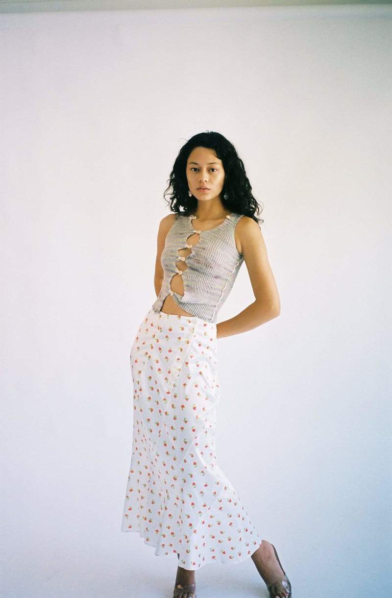 スカート yuhan wang Red Rose Skirt white Yuhan Wang Red Rose Skirt - WHITE | Garmentory