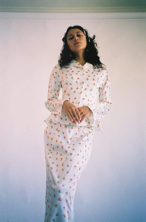 スカート yuhan wang Red Rose Skirt white Yuhan Wang Red Rose Skirt - WHITE | Garmentory