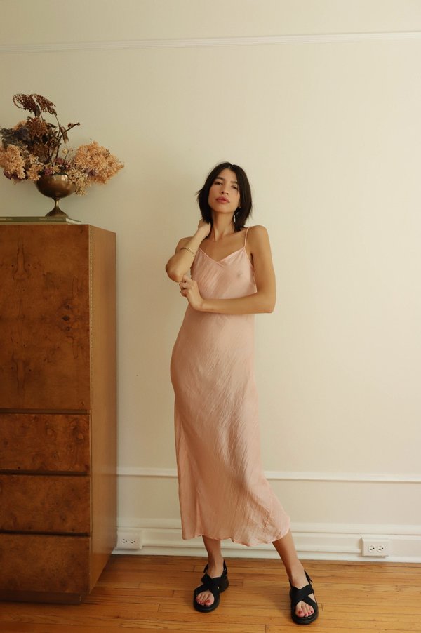 Vintage Bias Cut Silk Slip Dress - Pink | Garmentory Vintage Bias Cut Silk Slip Dress - Pink | Garmentory