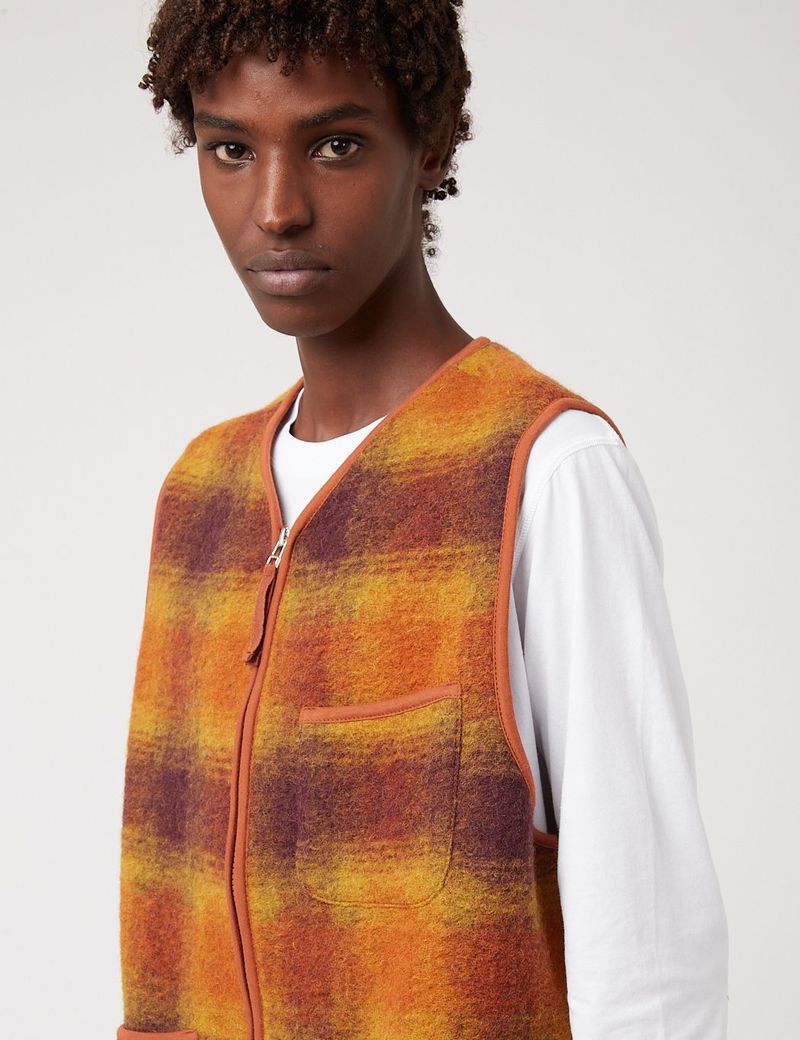 Zip Gilet Universal Works Vest Universal Works Zip Gilet Checked