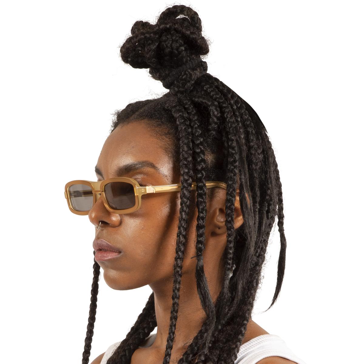 Y/project Linda Farrow Edition Sunglasses - Rose Gold | Garmentory 