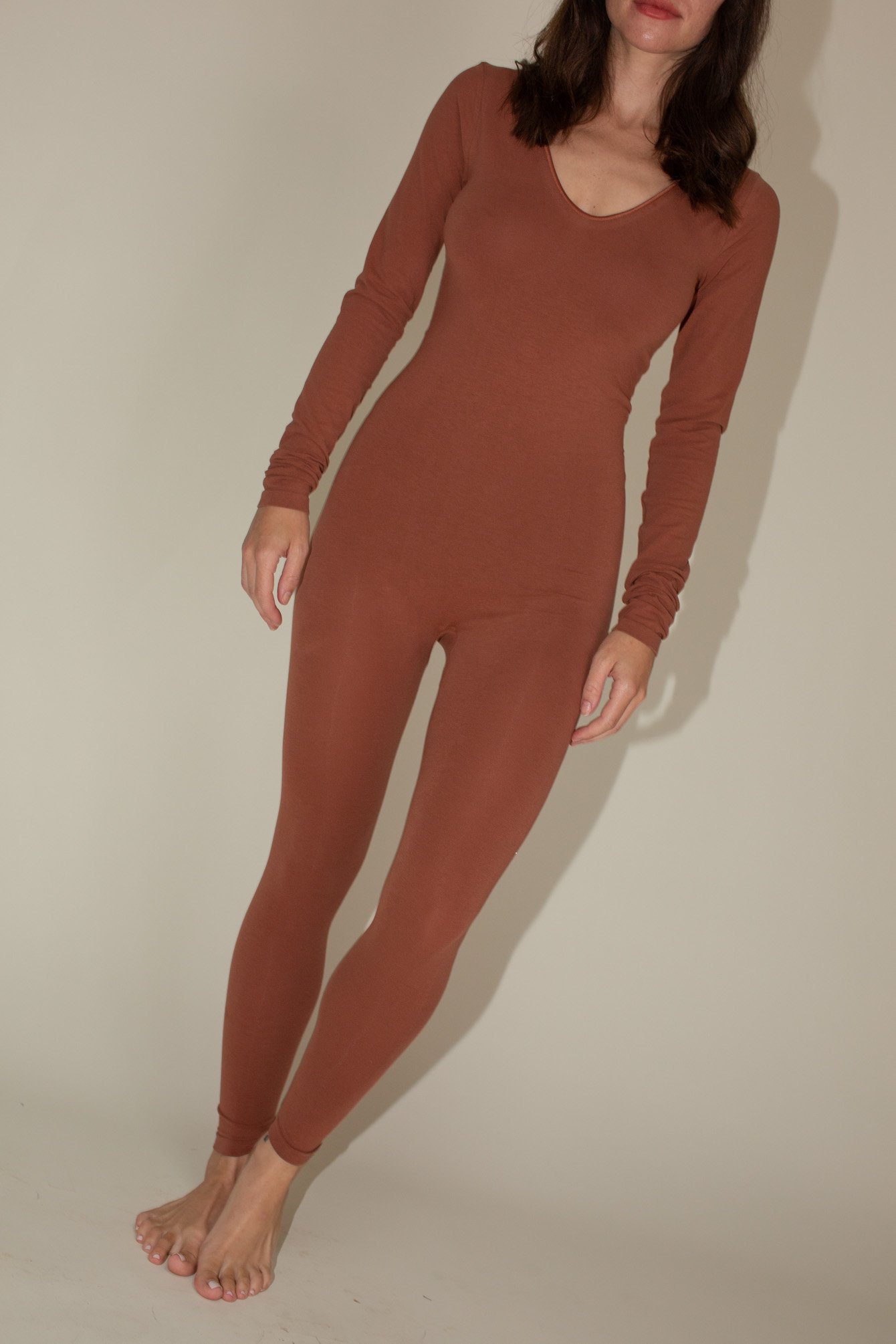 Baserange Oleta Longsleeve Jumpsuit - Rust | Garmentory