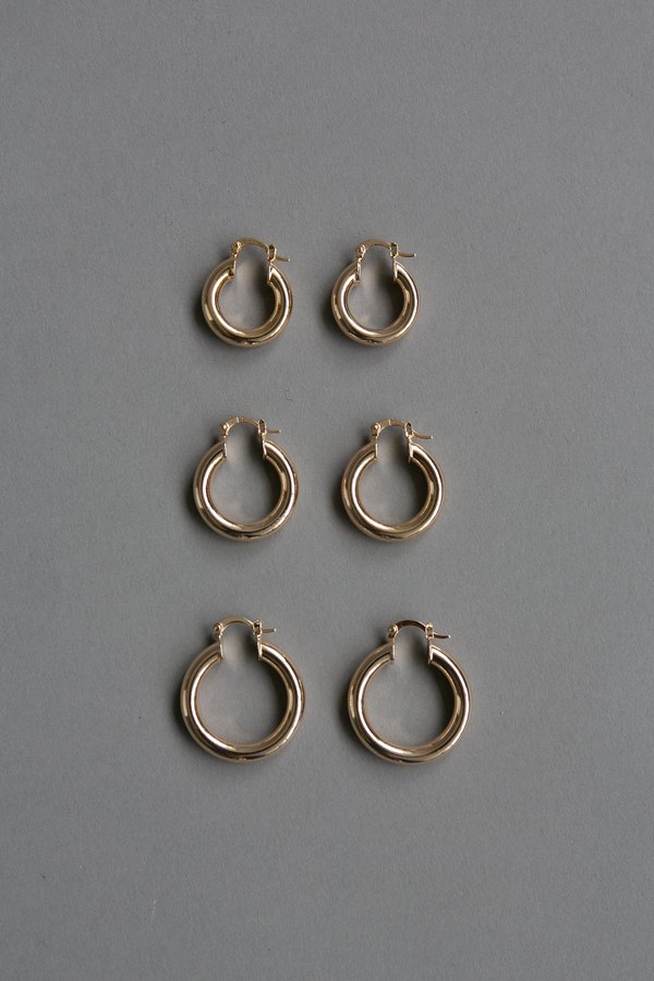 Gold Plated Small Stacey Hoops