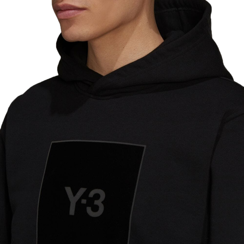 adidas x Y-3 Square Label Graphic Hoodie - Black | Garmentory