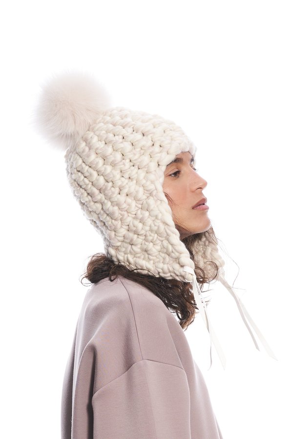 tri BEANIE - white/marzipan | Garmentory