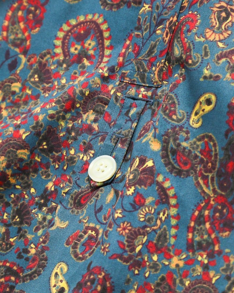 Needles Cotton Sateen Pinhole EDW Shirt - Paisley Pattern/Blue