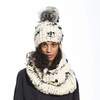 mischa lampet - light floral beanie pomster + silver fox xl pom - Thumbnail 4