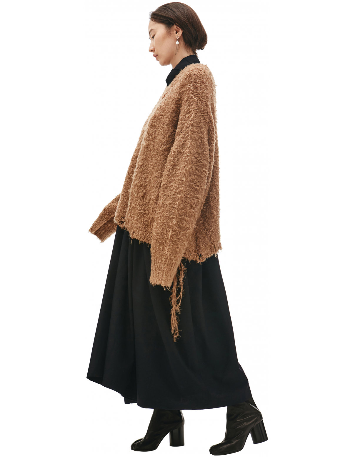 Doublet Ripped Camel Wool Sweater - Beige | Garmentory