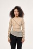 Overall Office Tulle Knit Spiral Top - Beige - Thumbnail 4