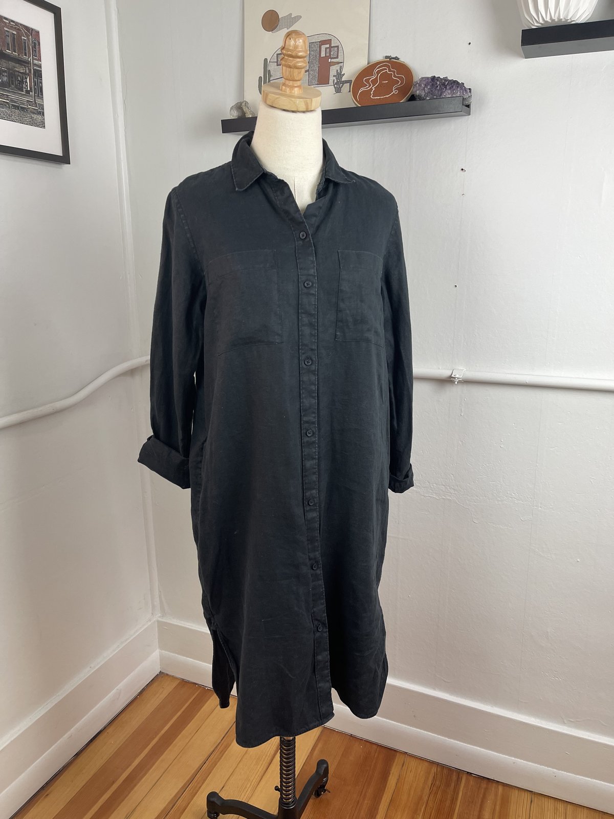 Everlane Linen Navy Shirt Dress (6/M) | Garmentory Everlane Linen Navy Shirt Dress (6/M) | Garmentory