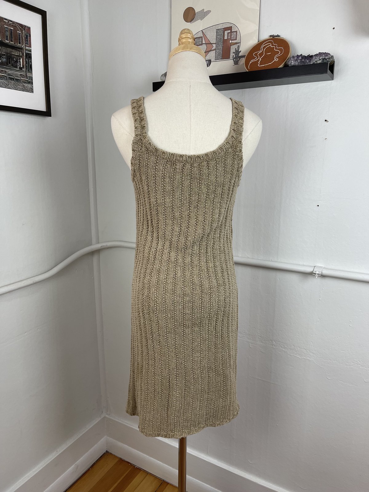 Pre-loved] Ralph Lauren Silk Knit Dress - Tan | Garmentory