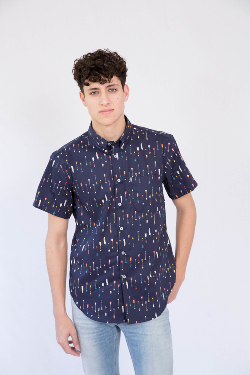 arrow dress shirts short sleeve Farah Ernest Short Sleeve Shirt Blue M