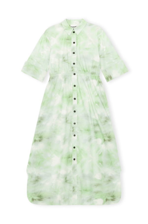 Ganni Kelly Tie Dye Dress - Kelly Green/White | Garmentory Ganni Kelly Tie Dye Dress - Kelly Green/White | Garmentory