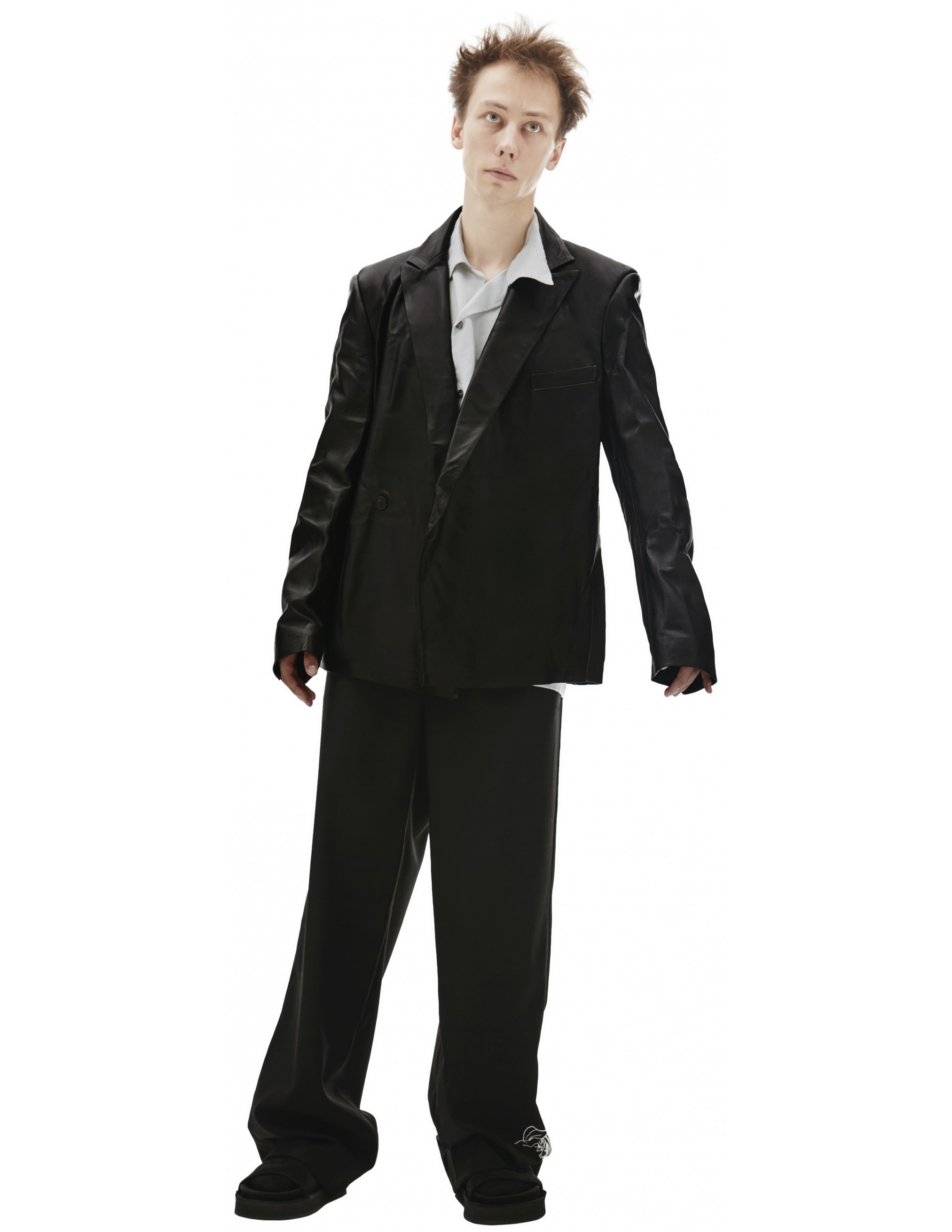 Enfants Riches Deprimes Frankie Teardrop Leather Blazer - Black