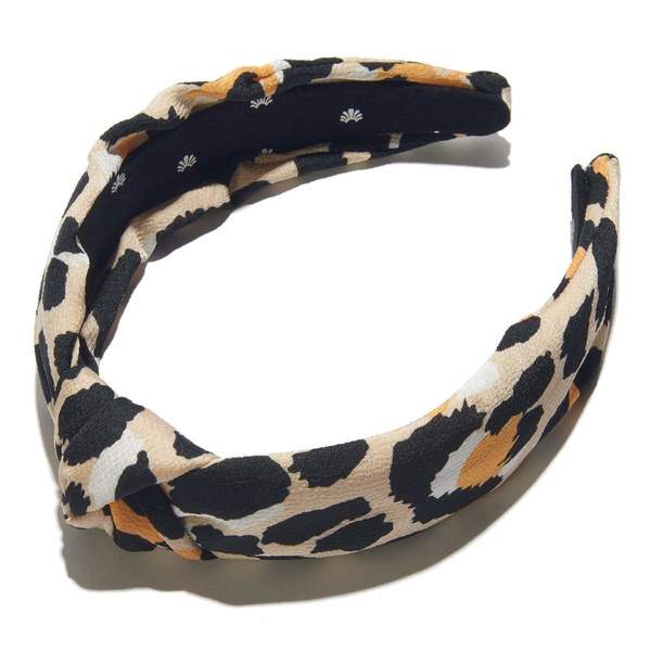 Lele Sadoughi Silk Caramel Leopard Headband Hair Accessory Leopard Print Hairband - Active and  main image 3