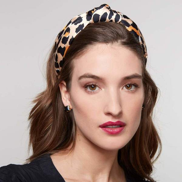 Lele Saddoughi Leopard Print Knot Headband LELE SADOUGHI LEOPARD SILK KNOTTED HEADBAND | eBay main image 4