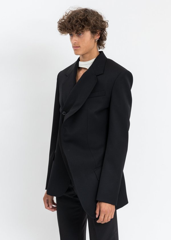 Y/project Classic Twisted Lapel Blazer - black | Garmentory