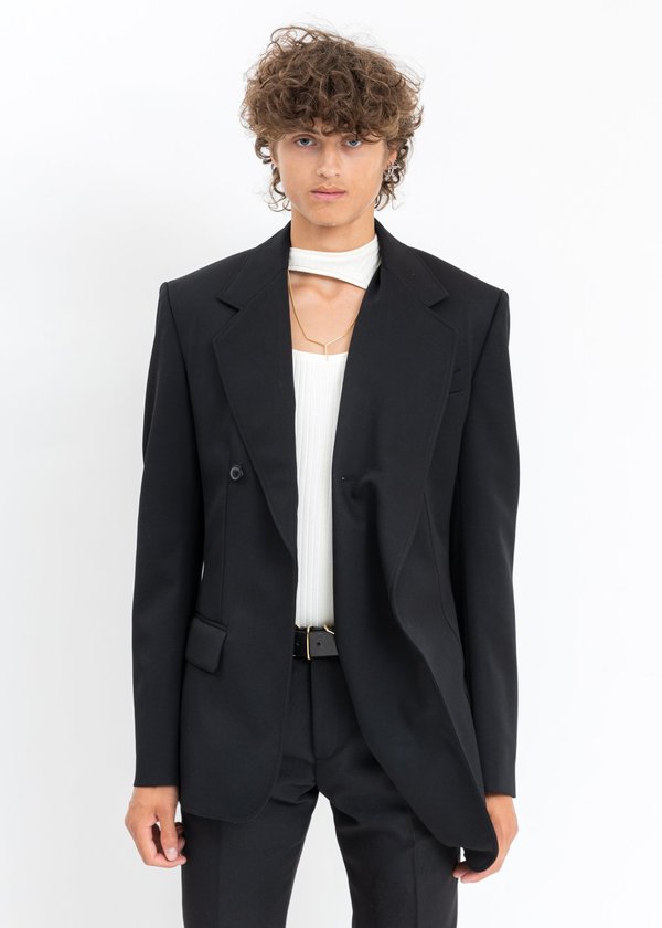 Y/project Classic Twisted Lapel Blazer - black | Garmentory