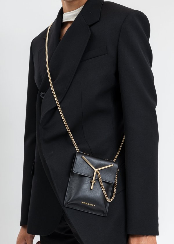 【Y PROJECT】 Y POCHETTE BAG (BLACK) Y/Project Black Y Pochette Bag Y/Project