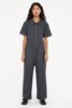 Lacausa Lucky Jumpsuit - Charcoal Railroad - Thumbnail 1
