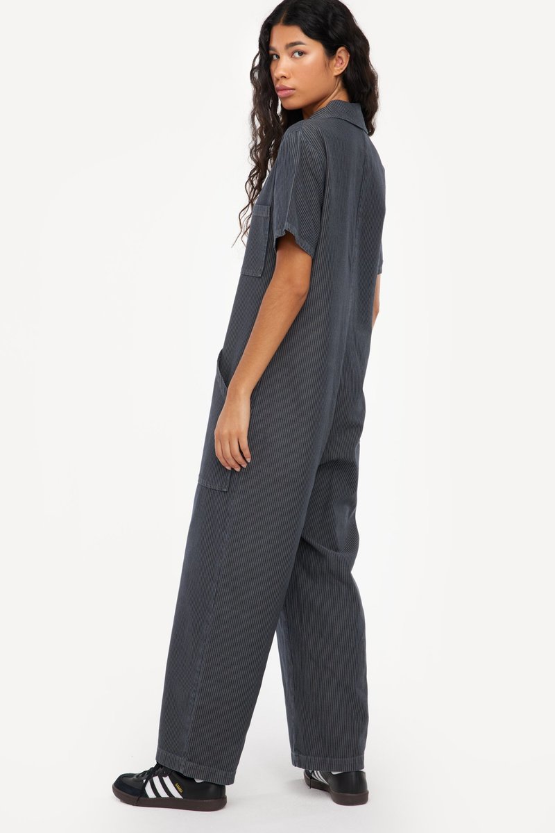 Lacausa Lucky Jumpsuit - Charcoal Railroad