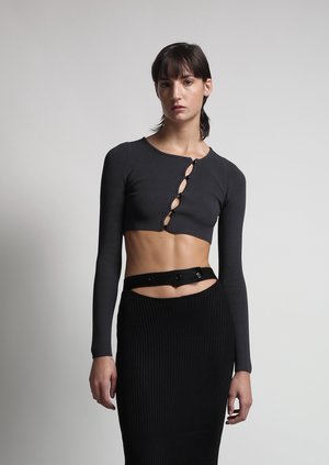 aya muse cropped knit cardigan