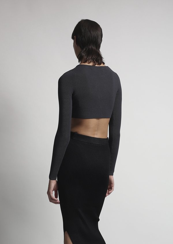 aya muse cropped knit cardigan