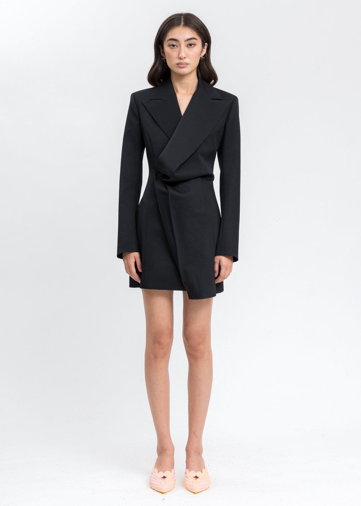 zara black blazer dress Lace Black Midi Dress for Cocktail Party main image 1