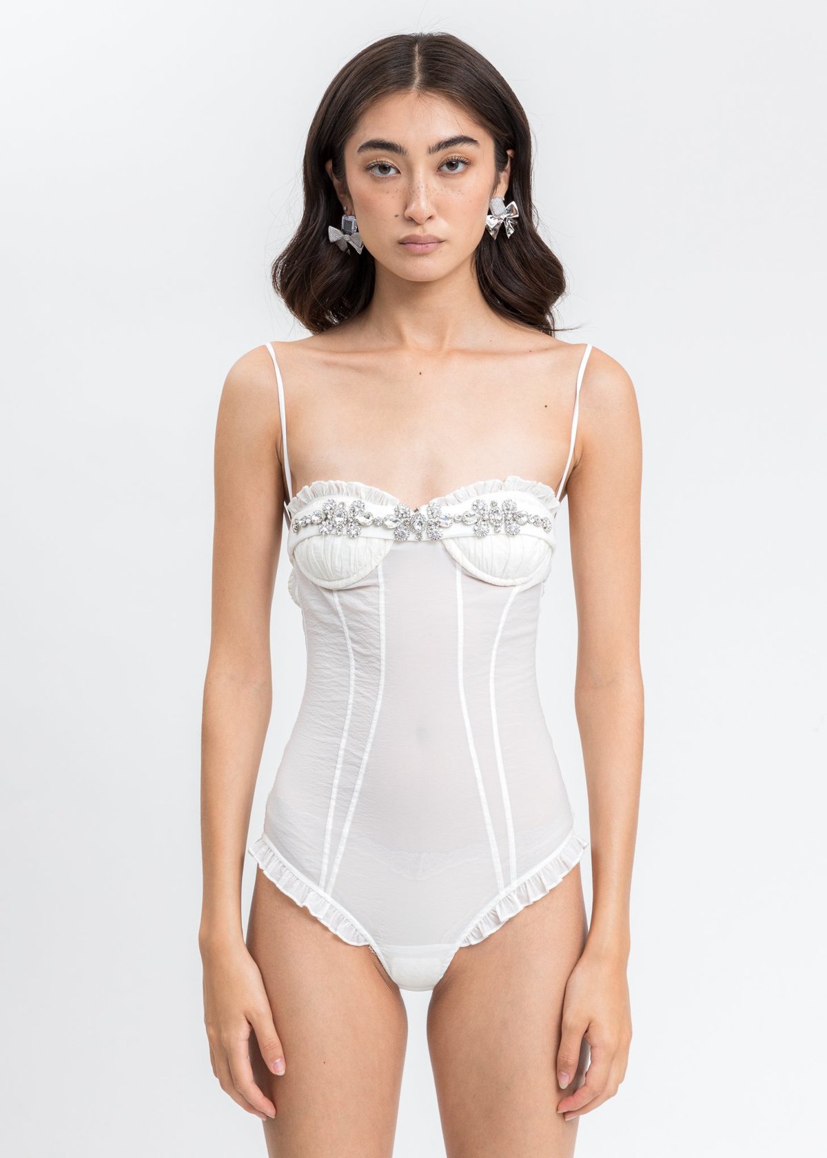 【SHUSHU TONG x HAUS NOWHERE】Ribbon Bodysuit - White Floral Haus Nowhere x Shushu Tong Ribbon Neck Pillow 2 White
