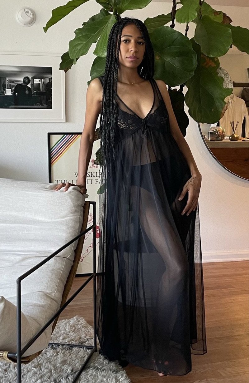 Bum-Cake Sheer Nightgown - Black | Garmentory