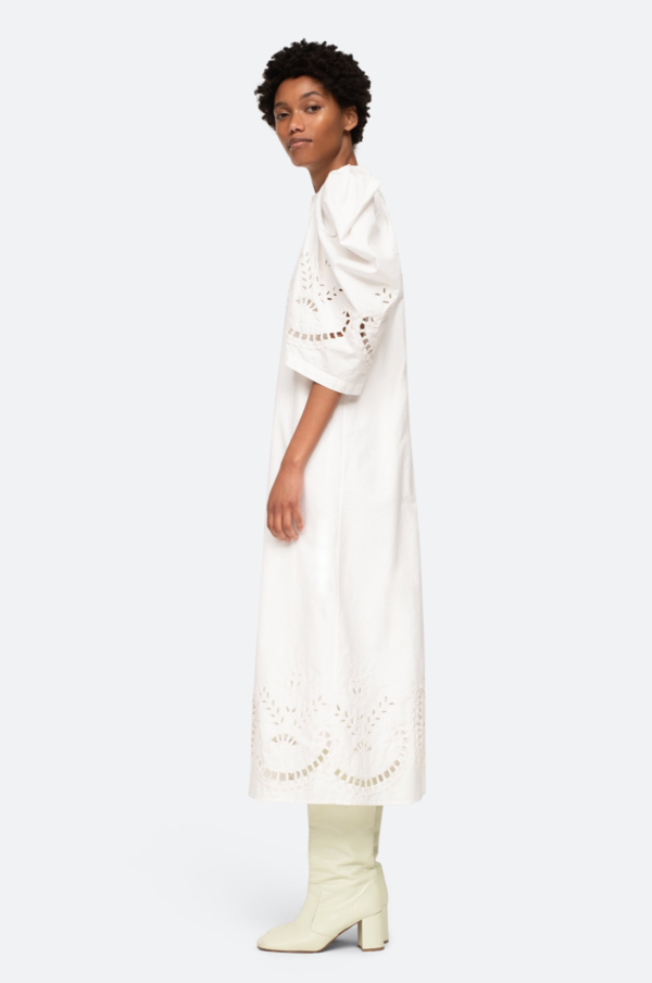 Sea NY Santos Eyelet Dress - White | Garmentory 