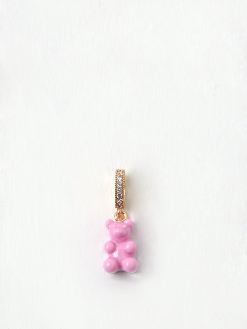 CRYSTAL HAZE NOSTALGIA BEAR PENDANT - PAVE CANDY PINK