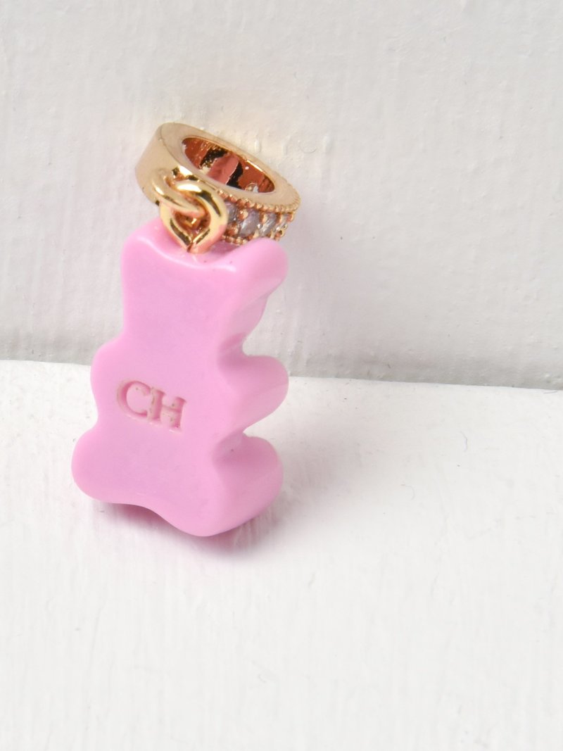 CRYSTAL HAZE NOSTALGIA BEAR PENDANT - PAVE CANDY PINK