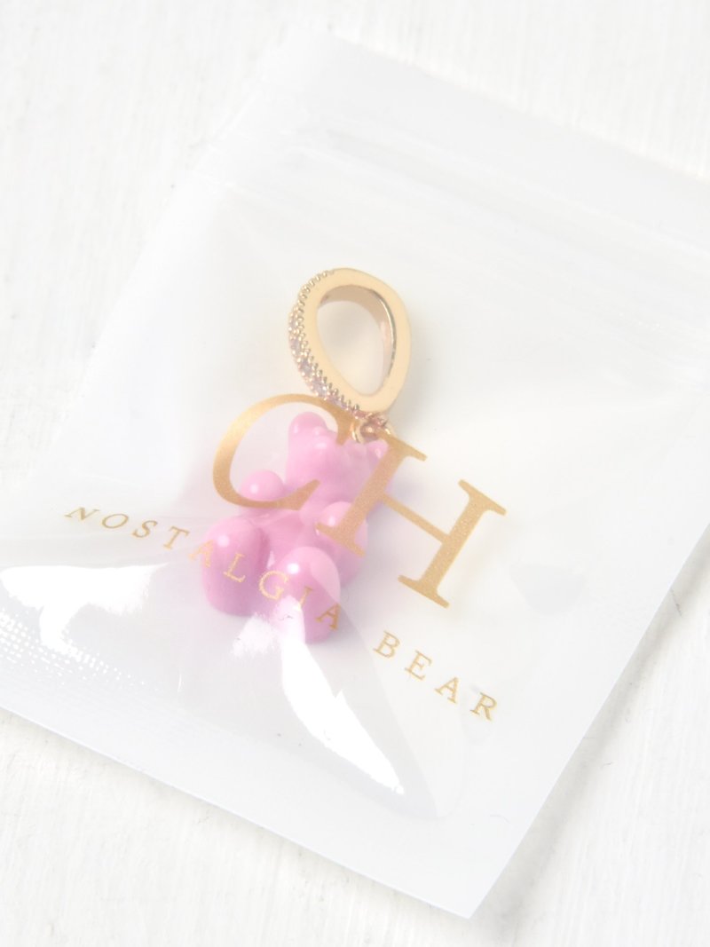 CRYSTAL HAZE ◆ PENDANT_NOSTALGIA BEAR PAVE CANDY PINK Nostalgia Bear - Pave Connector - Gold Plated - Candy Pink