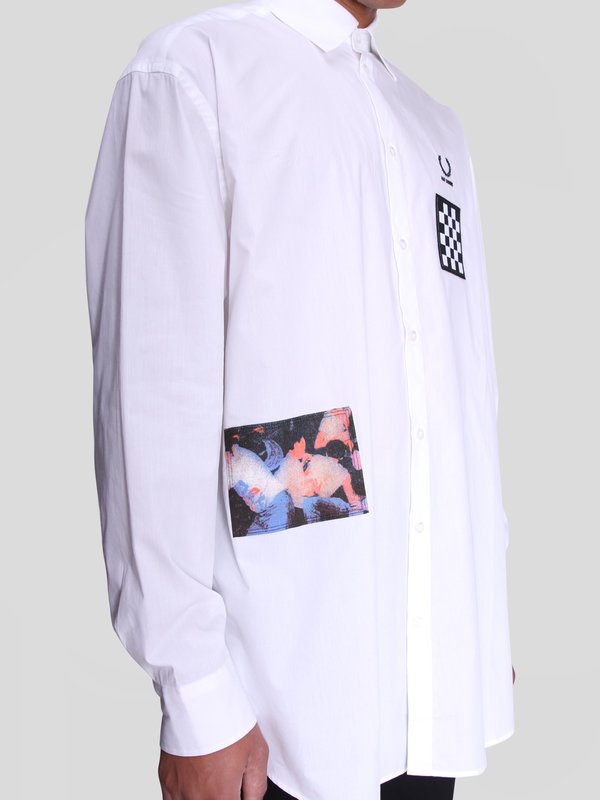 RAF SIMONS Oversized Patched LS Shirt | Garmentory