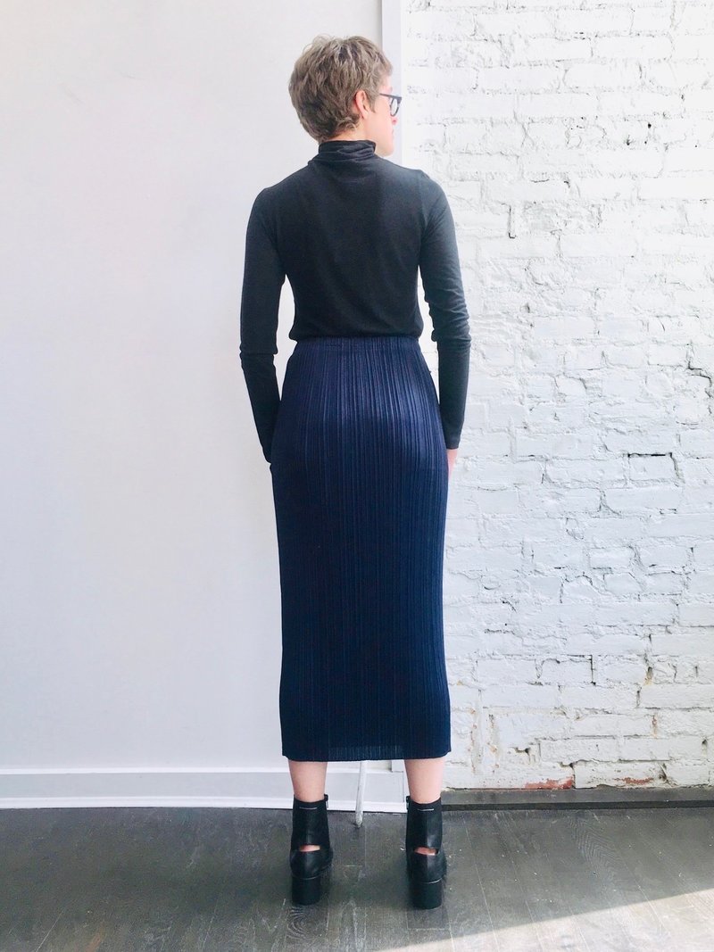 New Colorful Basics Skirt in Navy by Pleats Please | Garmentory